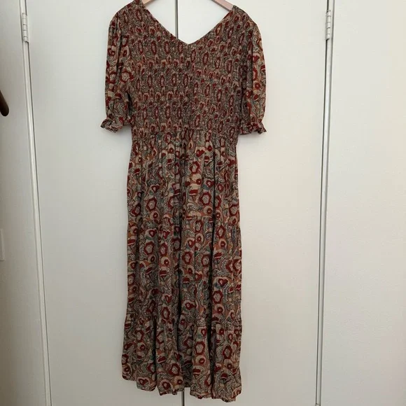 Christy Dawn Brown Smocked Puff Sleeve Sundress - Picture 5 of 5